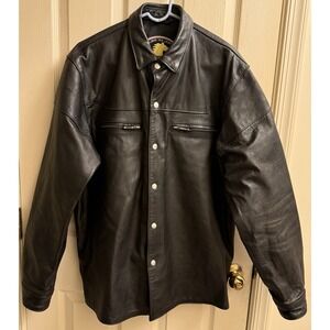 Hillside USA Leather Horsehide Front Quarter motorcycle shirt/jacket Men's Large